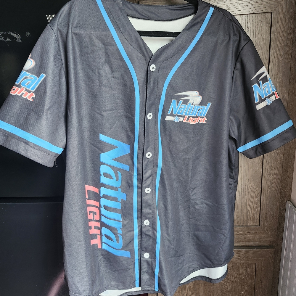 Men's Gray and Blue Shirt